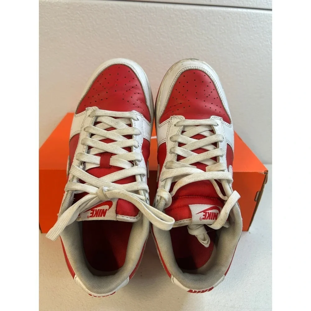Nike Dunk Low University Red White Sneakers Mens 8 #2459